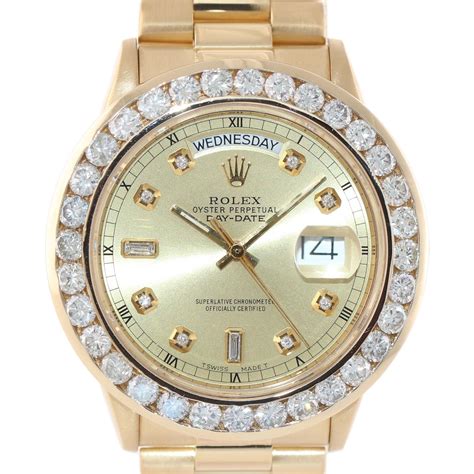 biggest bezel on rolex president watch|presidential rolex with diamonds price.